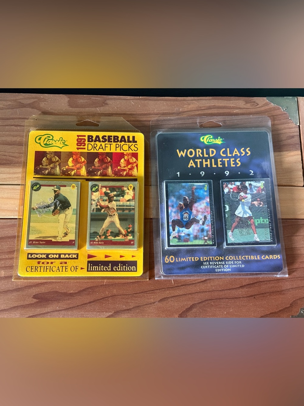 Classic 1991 Baseball Draft Picks + 1992 World Class Athletes 2 Sealed Sets LOT
